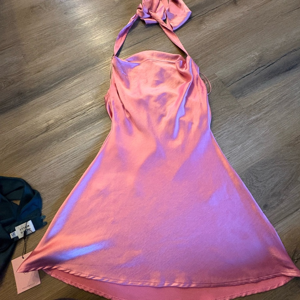 Elegant Pink Satin Dress